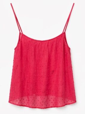 Pink Swiss Shiny Dot Spaghetti Strap Women's Tank Top Size M